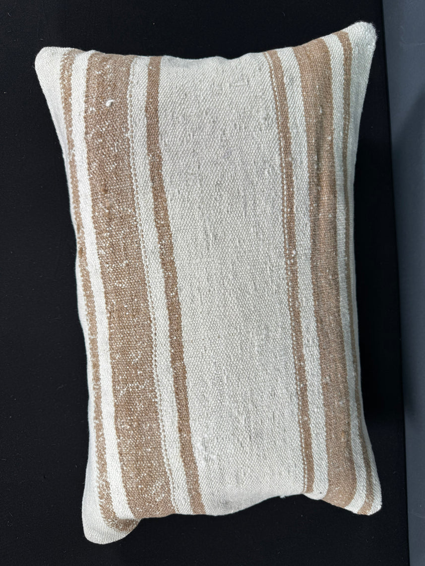 Turkish Hemp Pillow Cushion Natural Beige Brown Pillow Cushion Cover 16" x 24" #30008