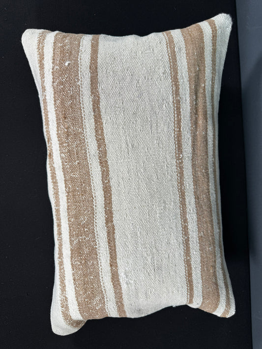 Turkish Hemp Pillow Cushion Natural Beige Brown Pillow Cushion Cover 16" x 24" #30008
