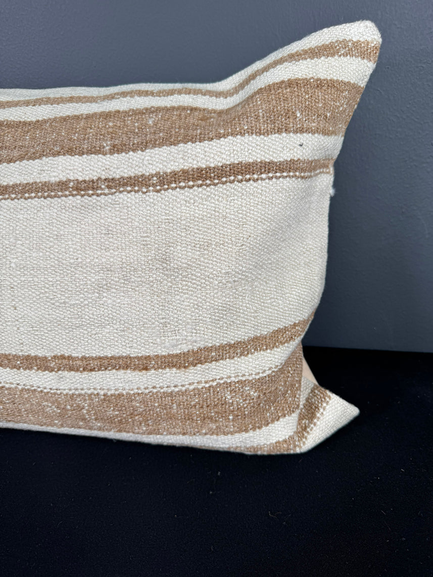 Turkish Hemp Pillow Cushion Natural Beige Brown Pillow Cushion Cover 16" x 24" #30008