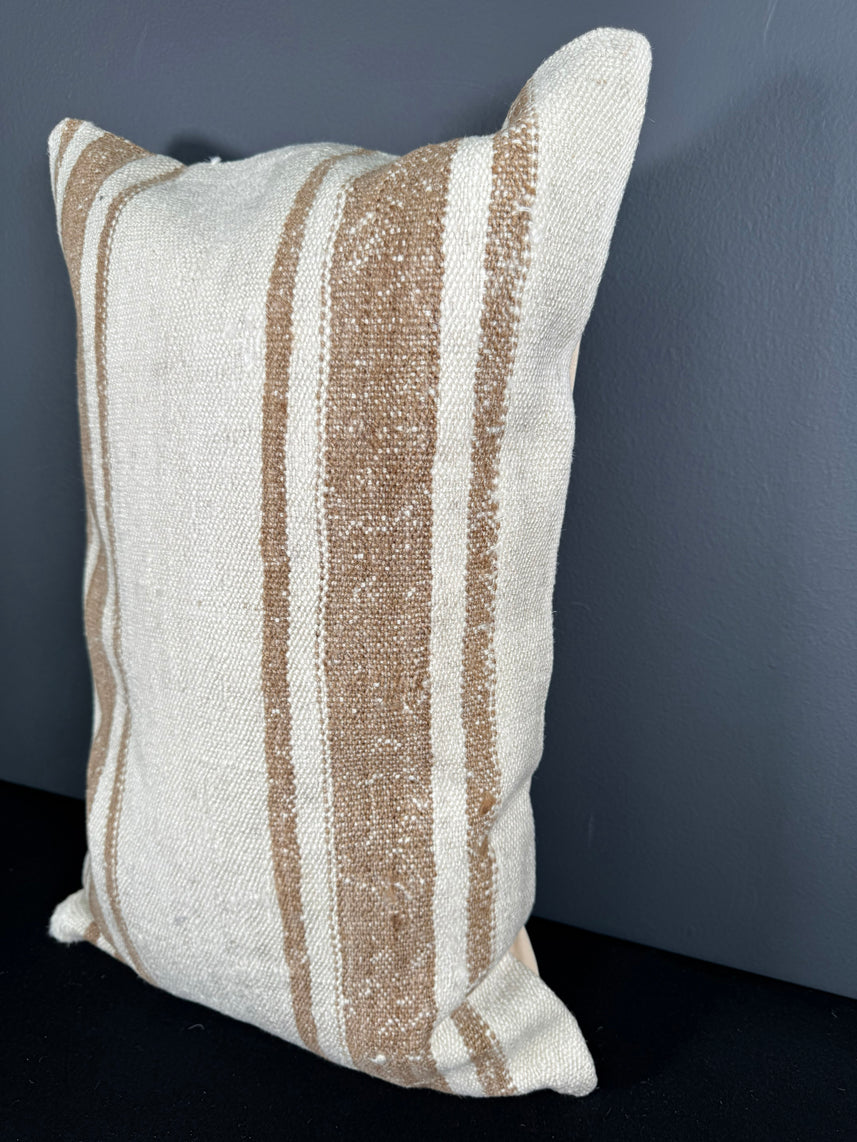 Turkish Hemp Pillow Cushion Natural Beige Brown Pillow Cushion Cover 16" x 24" #30008