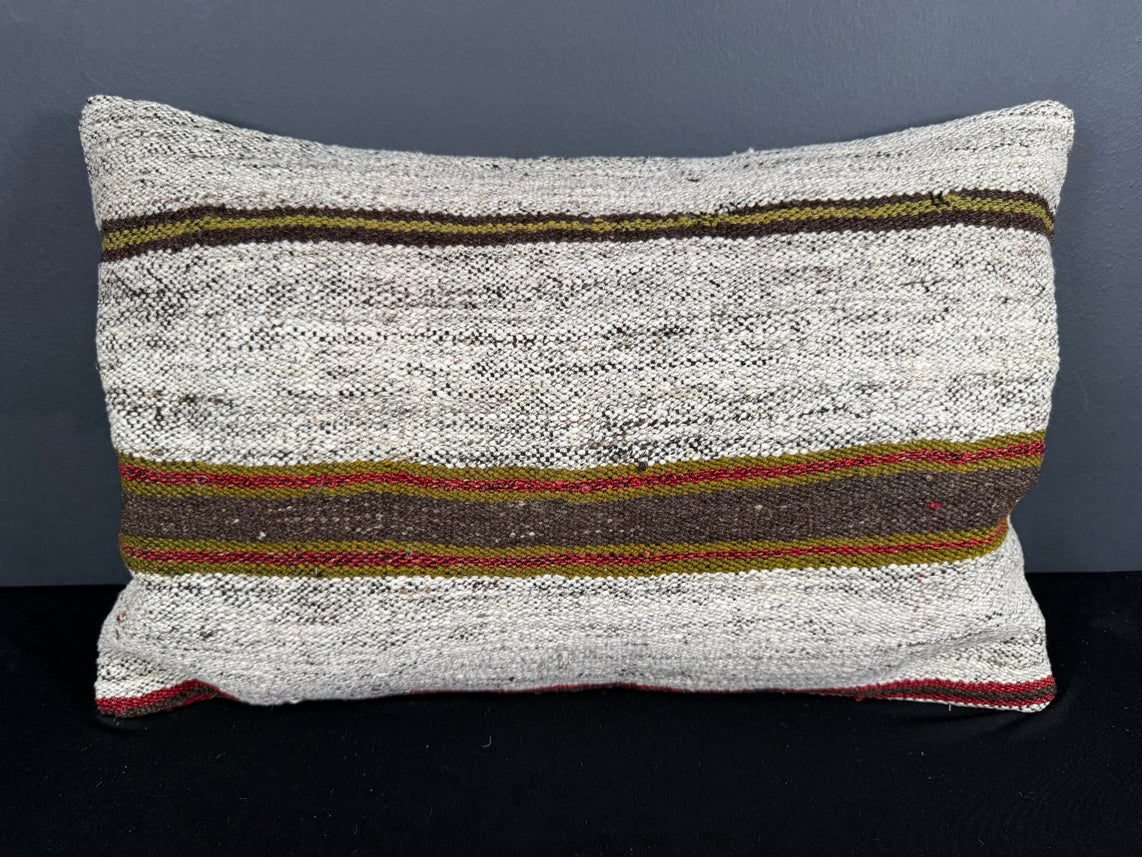 Turkish Hemp Pillow Cushion Natural Beige Brown Pillow Cushion Cover 16" x 24" #30145