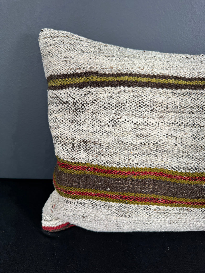 Turkish Hemp Pillow Cushion Natural Beige Brown Pillow Cushion Cover 16" x 24" #30145