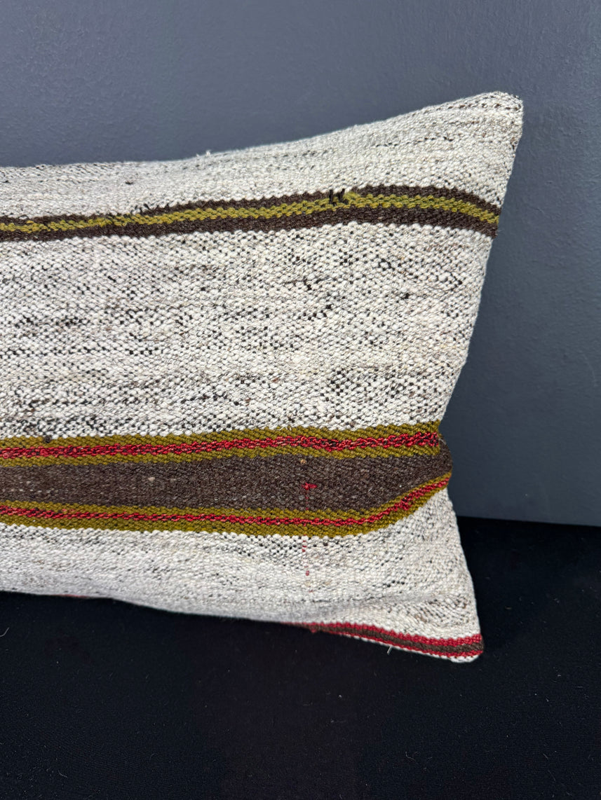 Turkish Hemp Pillow Cushion Natural Beige Brown Pillow Cushion Cover 16" x 24" #30145