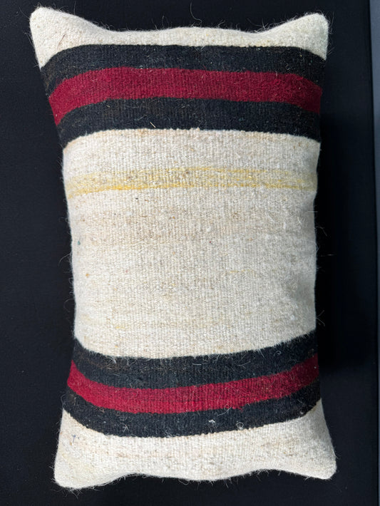 Turkish Hemp Pillow Cushion Natural Beige Red Pillow Cushion Cover 16" x 24" #30034
