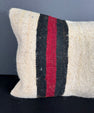 Turkish Hemp Pillow Cushion Natural Beige Red Pillow Cushion Cover 16" x 24" #30034