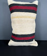 Turkish Hemp Pillow Cushion Natural Beige Red Pillow Cushion Cover 16" x 24" #30034