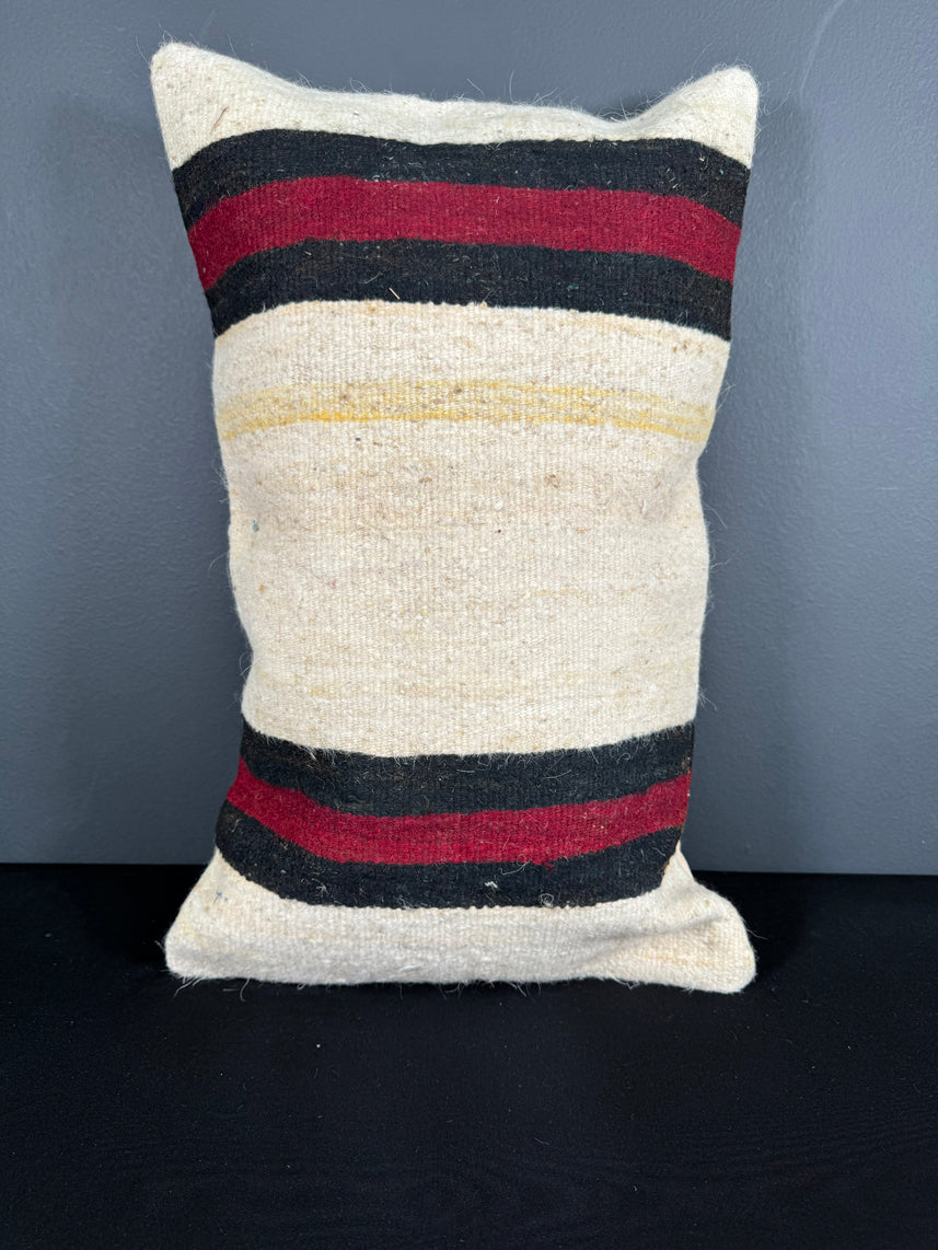 Turkish Hemp Pillow Cushion Natural Beige Red Pillow Cushion Cover 16" x 24" #30034