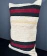 Turkish Hemp Pillow Cushion Natural Beige Red Pillow Cushion Cover 16" x 24" #30034