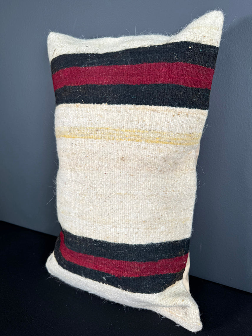 Turkish Hemp Pillow Cushion Natural Beige Red Pillow Cushion Cover 16" x 24" #30034