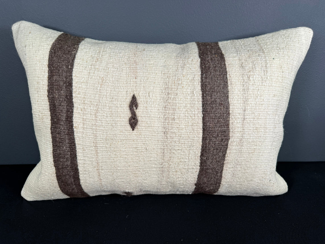 Turkish Hemp Pillow Cushion Natural Beige Brown Pillow Cushion Cover 16" x 24" #30009