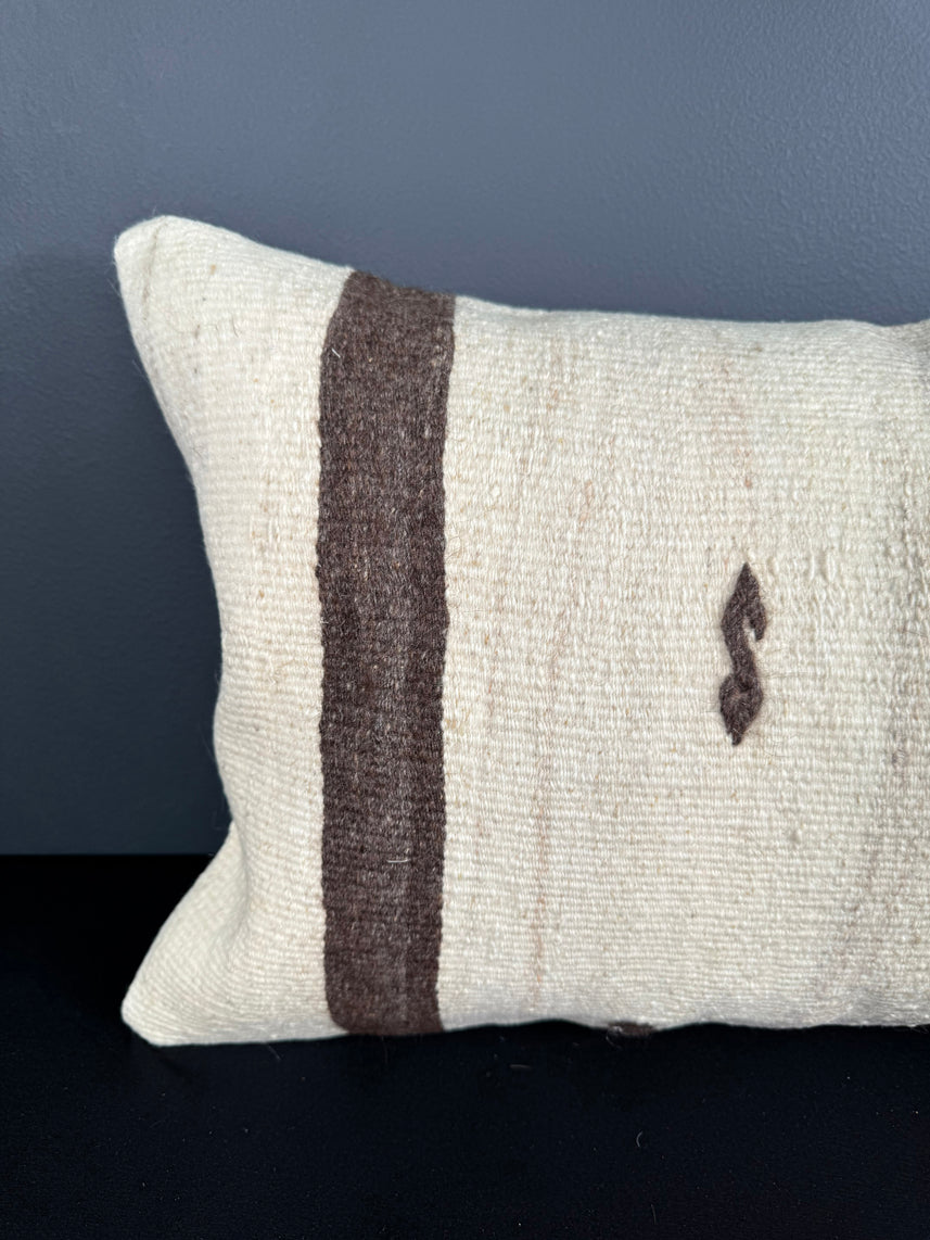 Turkish Hemp Pillow Cushion Natural Beige Brown Pillow Cushion Cover 16" x 24" #30009