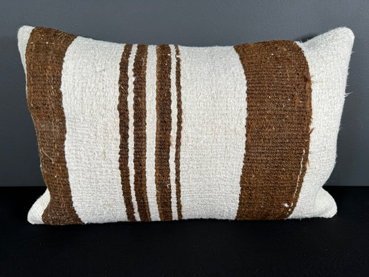 Turkish Hemp Pillow Cushion Natural Beige Brown Pillow Cushion Cover 16" x 24" #30035