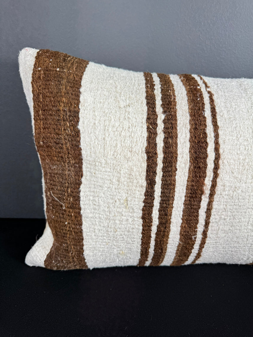 Turkish Hemp Pillow Cushion Natural Beige Brown Pillow Cushion Cover 16" x 24" #30035