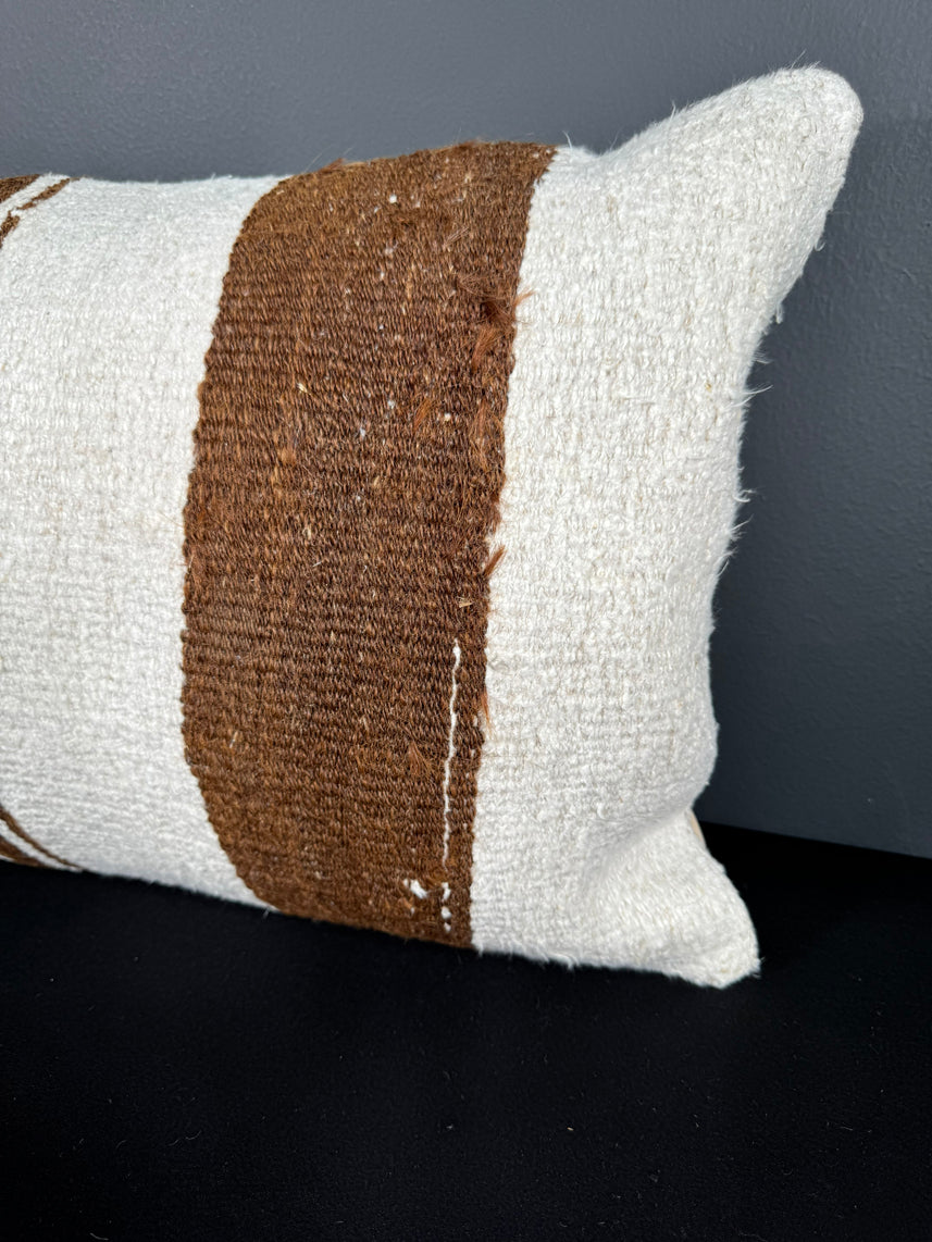 Turkish Hemp Pillow Cushion Natural Beige Brown Pillow Cushion Cover 16" x 24" #30035