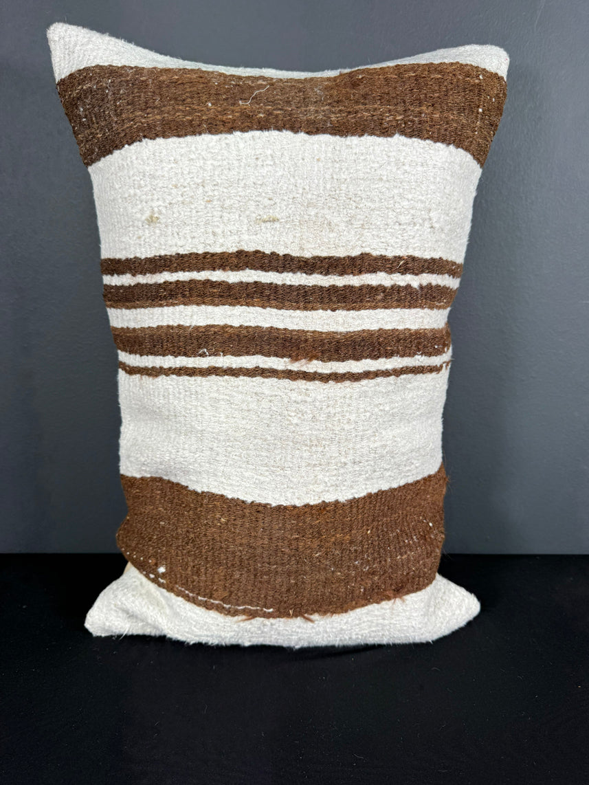 Turkish Hemp Pillow Cushion Natural Beige Brown Pillow Cushion Cover 16" x 24" #30035