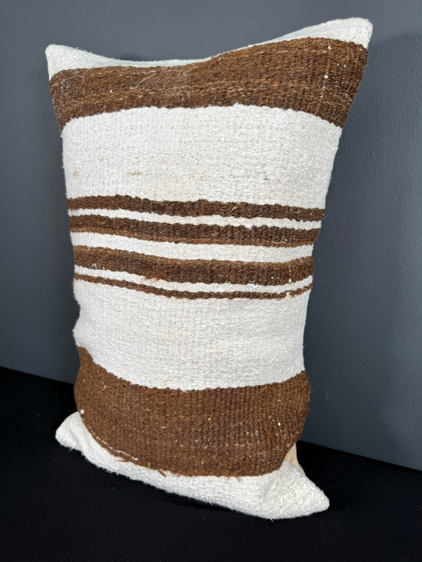 Turkish Hemp Pillow Cushion Natural Beige Brown Pillow Cushion Cover 16" x 24" #30035
