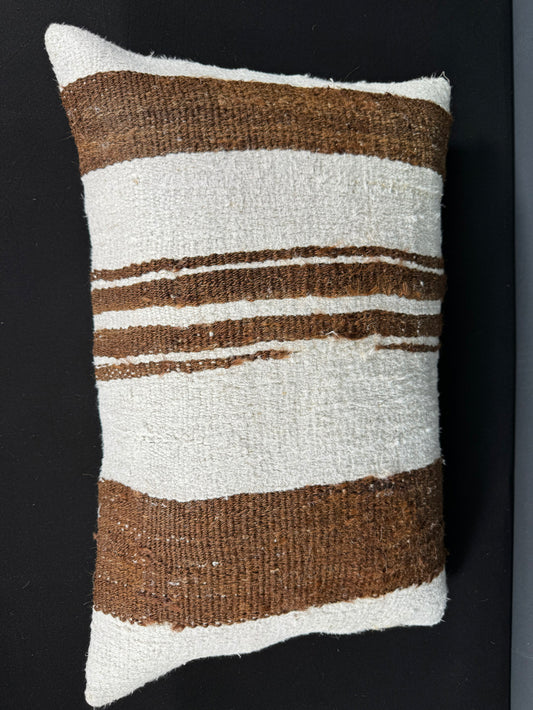 Turkish Hemp Pillow Cushion Natural Beige Brown Pillow Cushion Cover 16" x 24" #30120