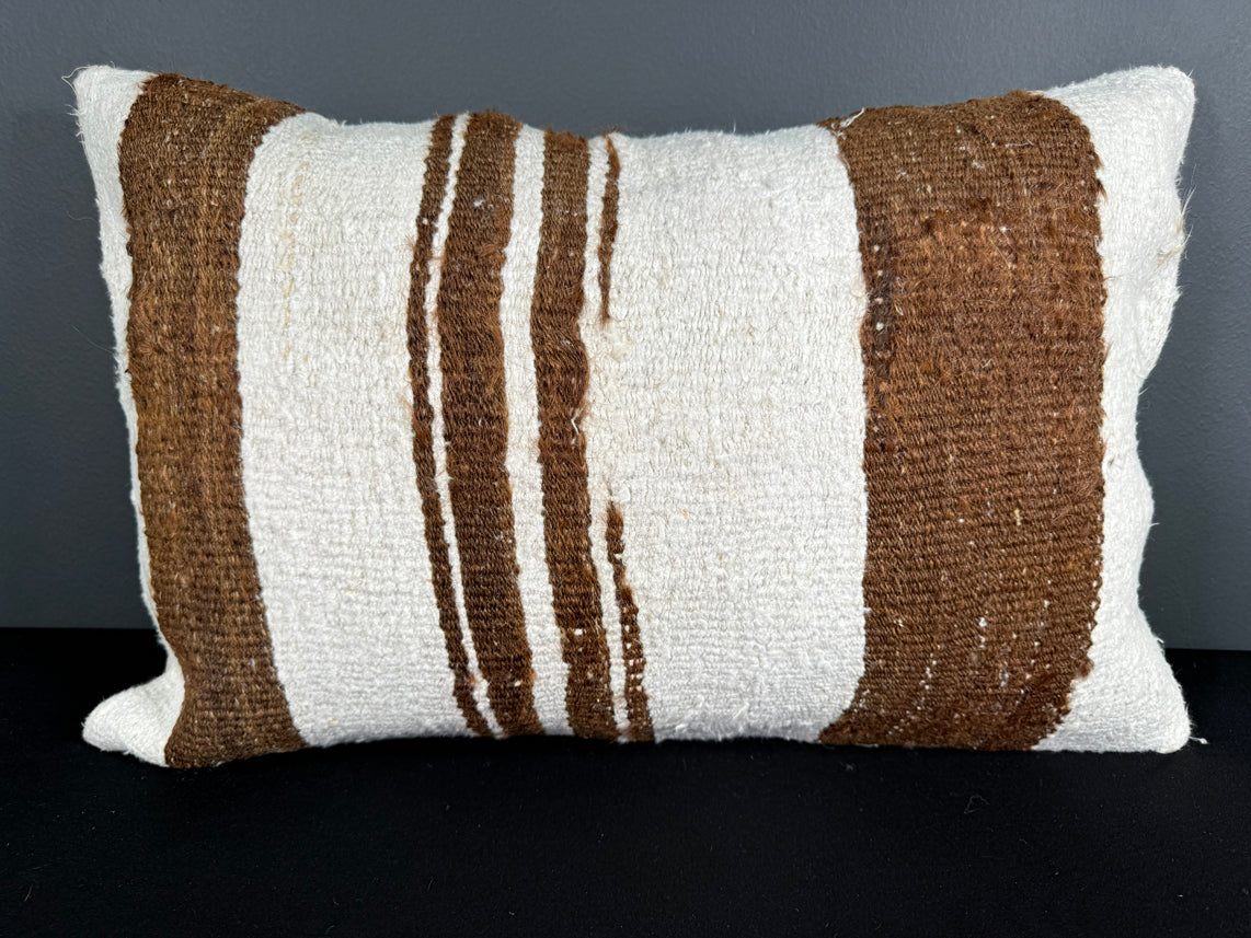 Turkish Hemp Pillow Cushion Natural Beige Brown Pillow Cushion Cover 16" x 24" #30120