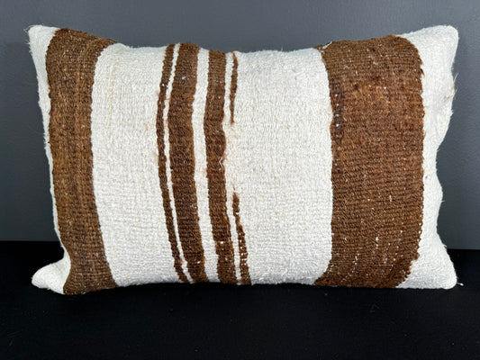 Turkish Hemp Pillow Cushion Natural Beige Brown Pillow Cushion Cover 16" x 24" #30120