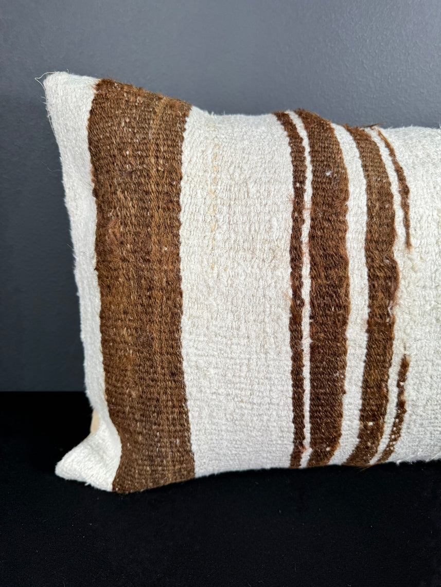 Turkish Hemp Pillow Cushion Natural Beige Brown Pillow Cushion Cover 16" x 24" #30120