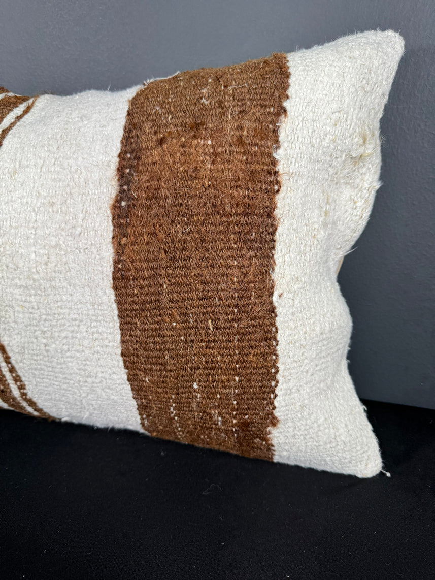 Turkish Hemp Pillow Cushion Natural Beige Brown Pillow Cushion Cover 16" x 24" #30120