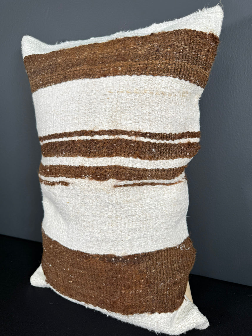 Turkish Hemp Pillow Cushion Natural Beige Brown Pillow Cushion Cover 16" x 24" #30120