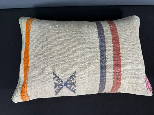 Turkish Hemp Pillow Cushion Natural Beige Orange Pillow Cushion Cover 16" x 24" #30122