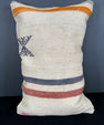 Turkish Hemp Pillow Cushion Natural Beige Orange Pillow Cushion Cover 16" x 24" #30122