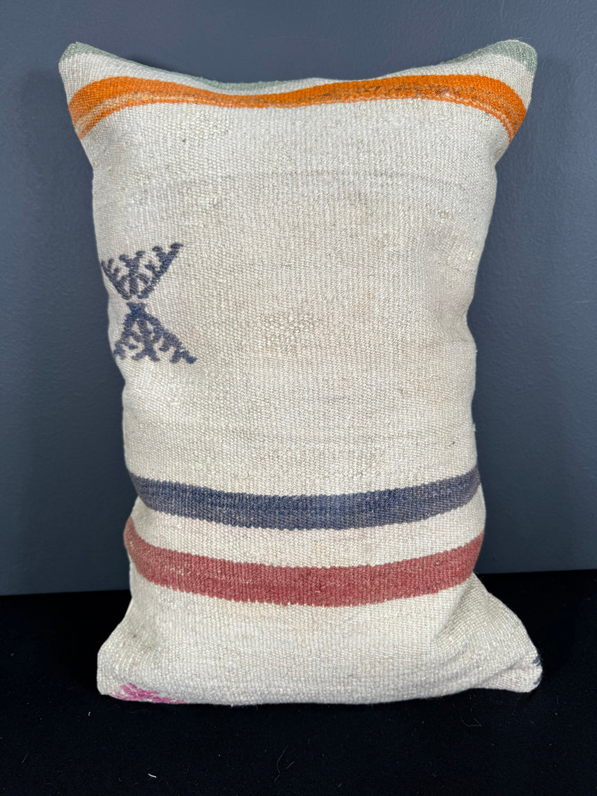 Turkish Hemp Pillow Cushion Natural Beige Orange Pillow Cushion Cover 16" x 24" #30122