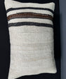 Turkish Hemp Pillow Cushion Natural Beige Black Pillow Cushion Cover 16" x 24" #30132