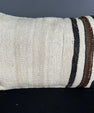 Turkish Hemp Pillow Cushion Natural Beige Black Pillow Cushion Cover 16" x 24" #30132
