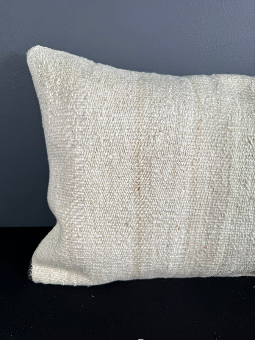 Turkish Hemp Pillow Cushion Natural Beige Black Pillow Cushion Cover 16" x 24" #30132