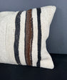 Turkish Hemp Pillow Cushion Natural Beige Black Pillow Cushion Cover 16" x 24" #30132