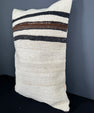 Turkish Hemp Pillow Cushion Natural Beige Black Pillow Cushion Cover 16" x 24" #30132
