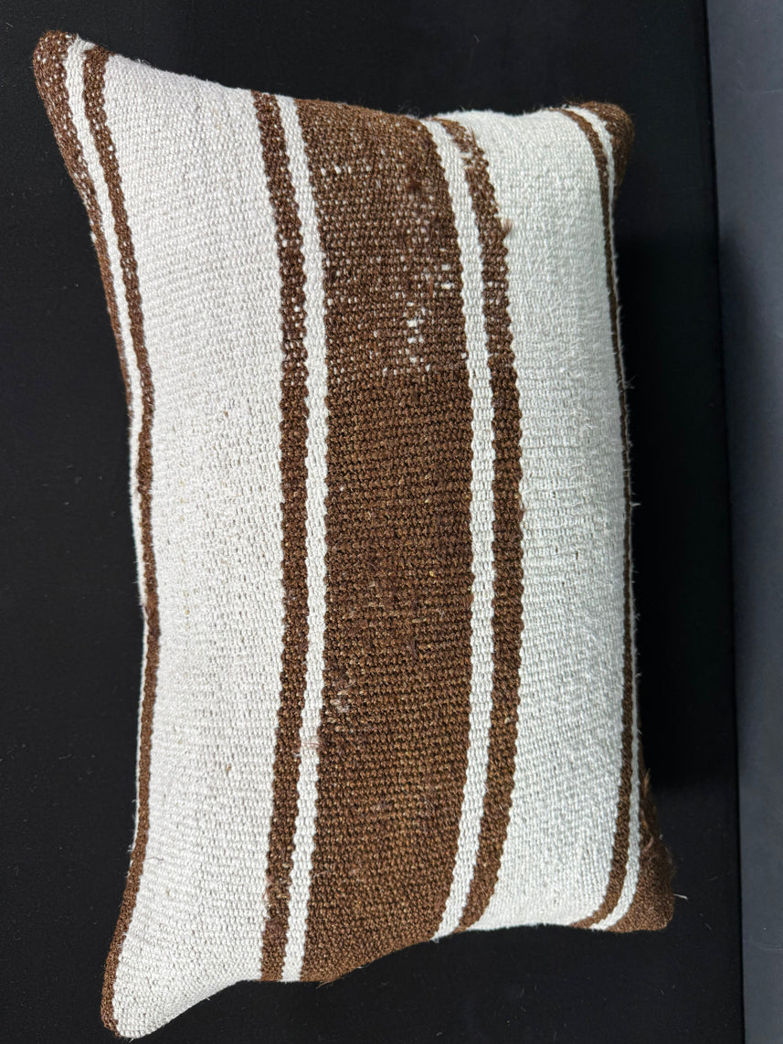 Turkish Hemp Pillow Cushion Natural Beige Brown Pillow Cushion Cover 16" x 24" #30123
