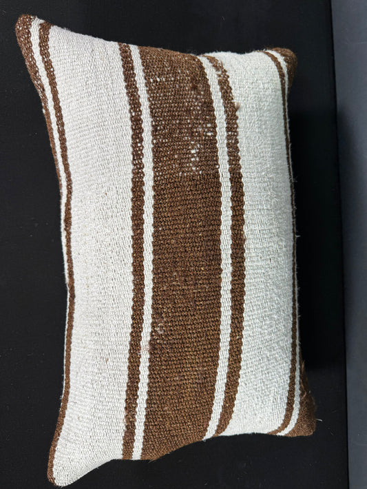 Turkish Hemp Pillow Cushion Natural Beige Brown Pillow Cushion Cover 16" x 24" #30123