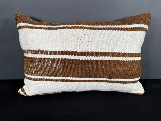 Turkish Hemp Pillow Cushion Natural Beige Brown Pillow Cushion Cover 16" x 24" #30123