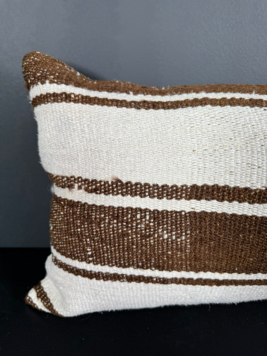 Turkish Hemp Pillow Cushion Natural Beige Brown Pillow Cushion Cover 16" x 24" #30123