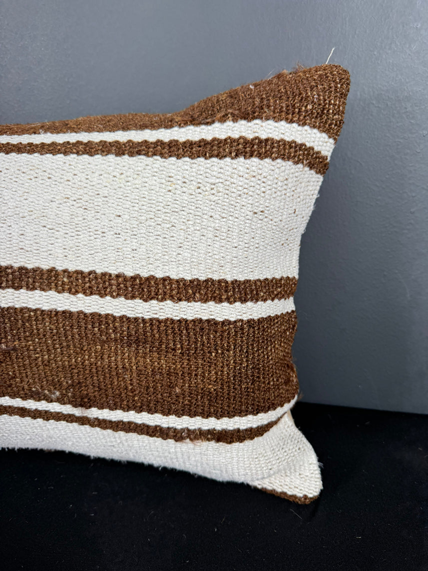 Turkish Hemp Pillow Cushion Natural Beige Brown Pillow Cushion Cover 16" x 24" #30123