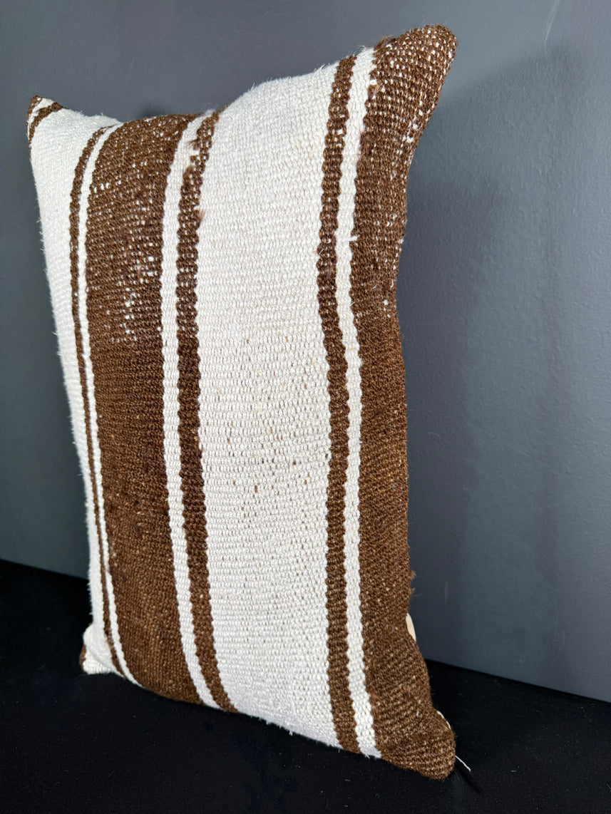 Turkish Hemp Pillow Cushion Natural Beige Brown Pillow Cushion Cover 16" x 24" #30123
