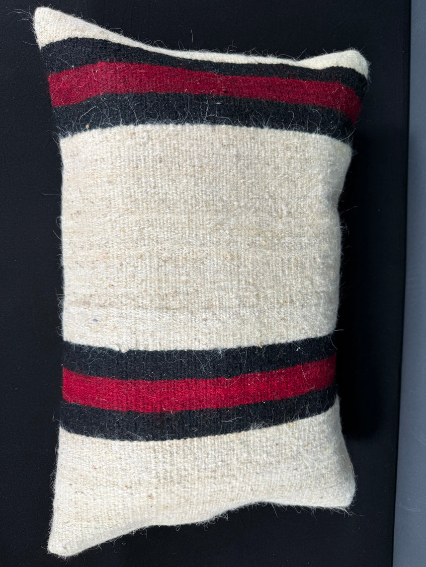Turkish Hemp Pillow Cushion Natural Beige Red Pillow Cushion Cover 16" x 24" #30124
