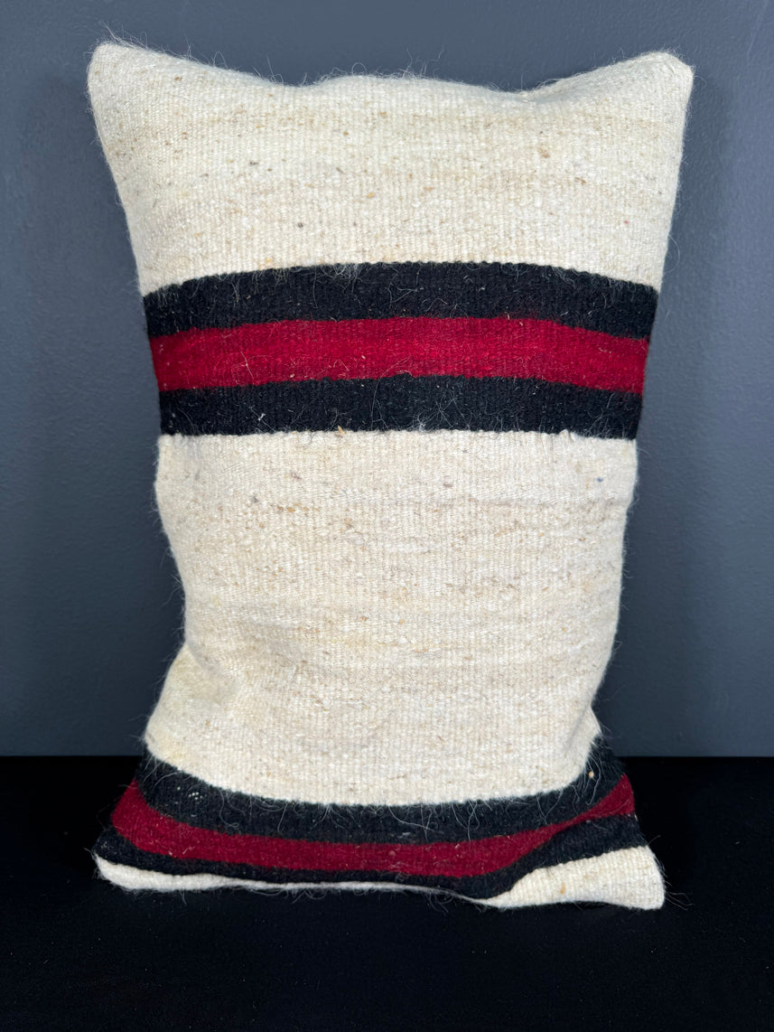 Turkish Hemp Pillow Cushion Natural Beige Red Pillow Cushion Cover 16" x 24" #30124