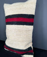 Turkish Hemp Pillow Cushion Natural Beige Red Pillow Cushion Cover 16" x 24" #30124
