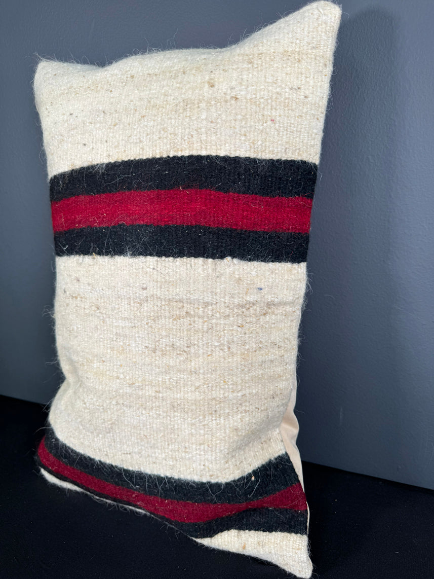 Turkish Hemp Pillow Cushion Natural Beige Red Pillow Cushion Cover 16" x 24" #30124