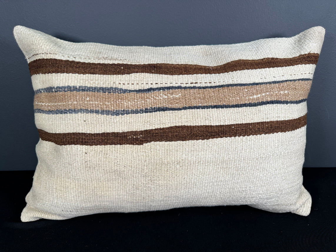 Turkish Hemp Pillow Cushion Natural Beige Brown Pillow Cushion Cover 16" x 24" #30109