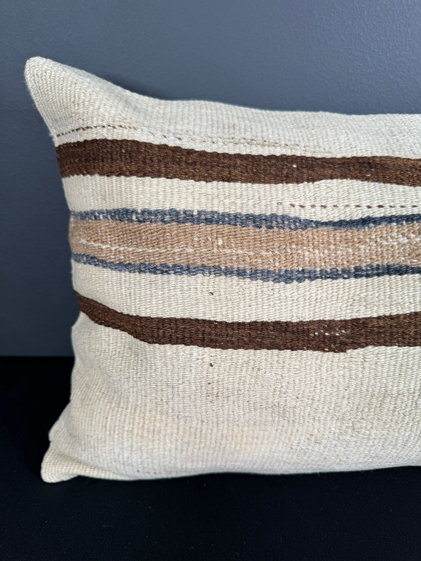 Turkish Hemp Pillow Cushion Natural Beige Brown Pillow Cushion Cover 16" x 24" #30109