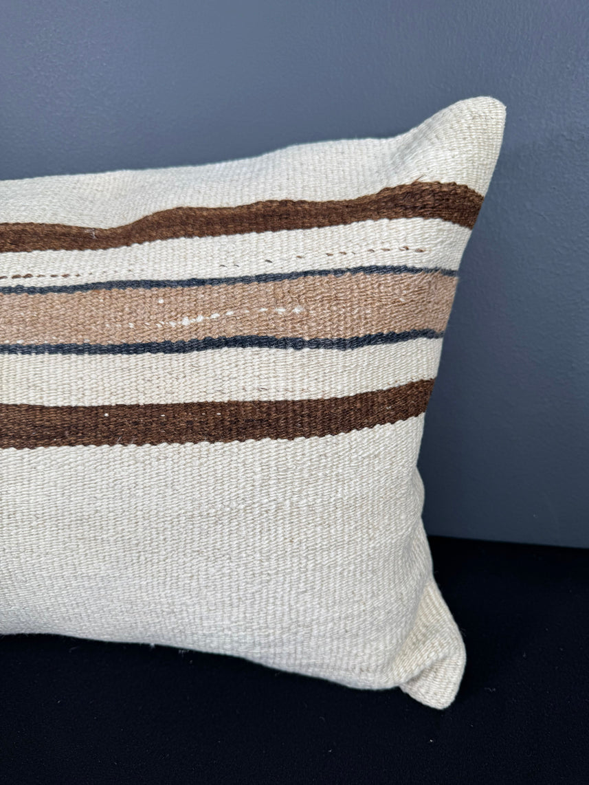 Turkish Hemp Pillow Cushion Natural Beige Brown Pillow Cushion Cover 16" x 24" #30109