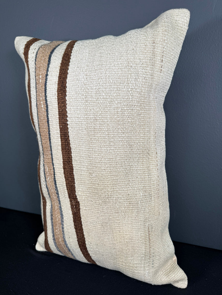 Turkish Hemp Pillow Cushion Natural Beige Brown Pillow Cushion Cover 16" x 24" #30109