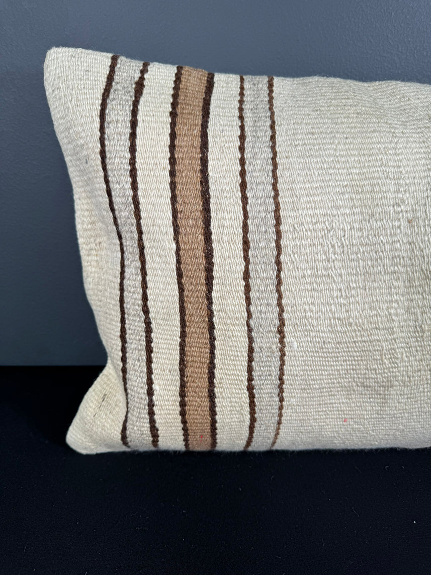 Turkish Hemp Pillow Cushion Natural Beige Brown Pillow Cushion Cover 16" x 24" #30098