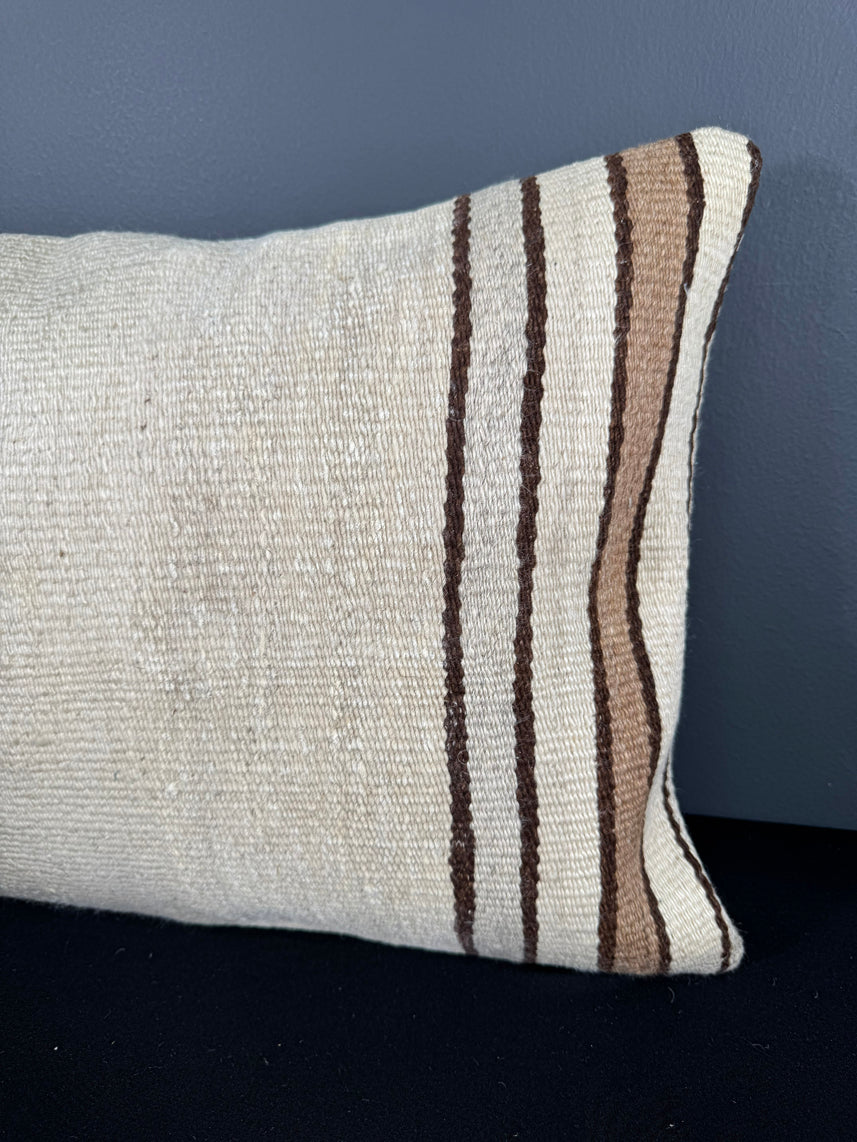 Turkish Hemp Pillow Cushion Natural Beige Brown Pillow Cushion Cover 16" x 24" #30098